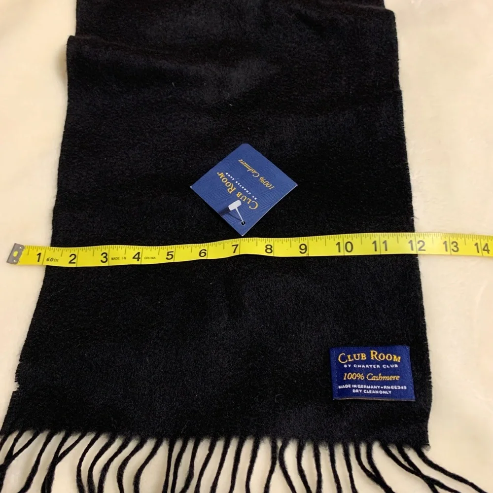CHARTER CLUB Club Room 100% cashmere black Unisex scarf NWT